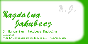 magdolna jakubecz business card